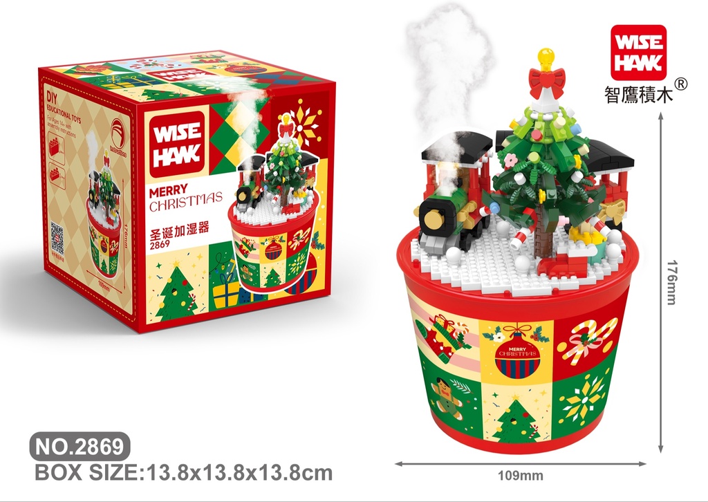 (Humidificador Navideño) Micro bloques estilo lego de Navidad