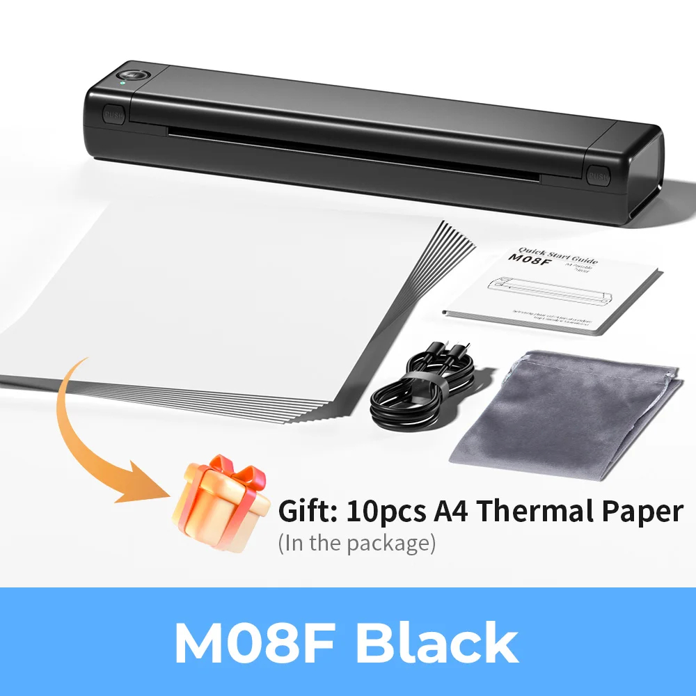 (Negro M08F) Impresora Termica Inalmbrica PC y Celular Papel Carta - Phomemo