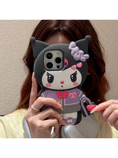 (iPhone 13 Kuromi) diseño a la medida sanrio, funda cobertor estuche de teléfono celular Kawaii