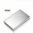 (Plata) Tarjetero billetera Portatarjetas de Acero Inoxidable Premium con Bloqueo RFID para Hombres