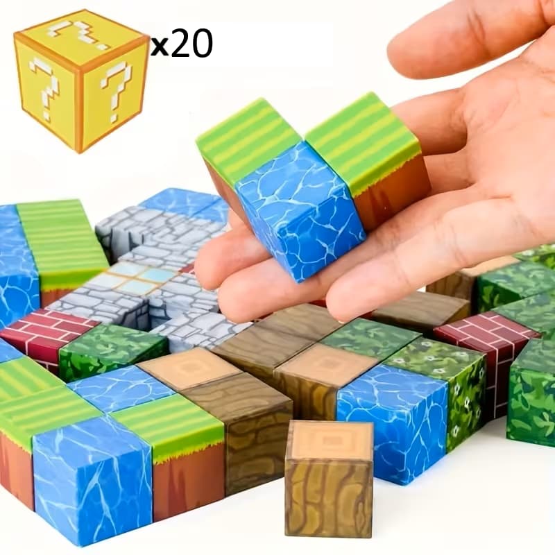 20 Bloques de Construcción Magnéticos Minecraft - Generico