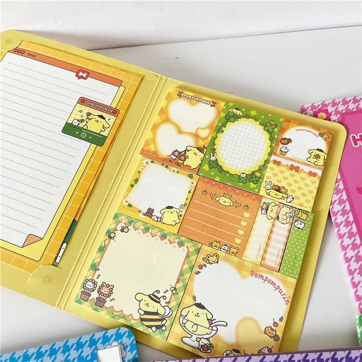 [SANR-00010] (Pompompurin) cuaderno libreta y notas adhesivas sticky notes sanrio hello kitty estudiantil escolar oficina kawaii