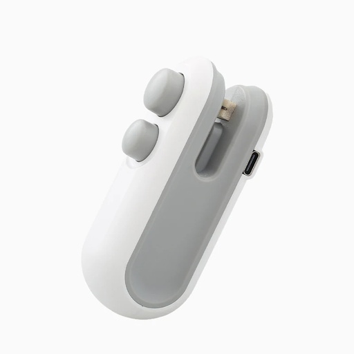 [OFIC-00003] (Blanco) Mini Sellador de bolsas de plastico recargable