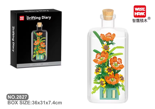 [LNO-02827] (Naranja) Micro bloques estilo lego de Flor
