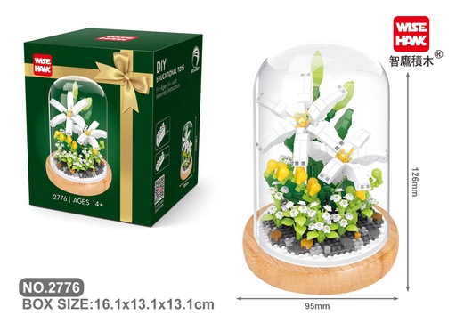 [LNO-02776] (Azucena blanca) Micro bloques estilo lego de Flor Madonna Lily
