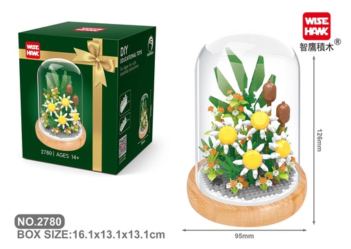 [LNO-02780] (Daisy Margarita) Micro bloques estilo lego de Flor