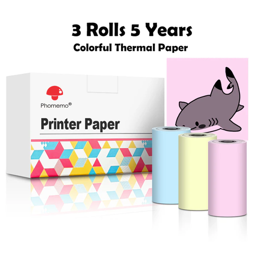 [PHMM-00010] Rolls de papel de color 3pack (cyan, amarillo, rosa) T02/M02X - Phomemo
