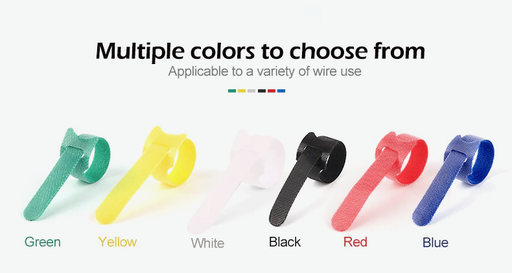 10 Fajas para cables reutilizable de velcro tipo-T - Generic