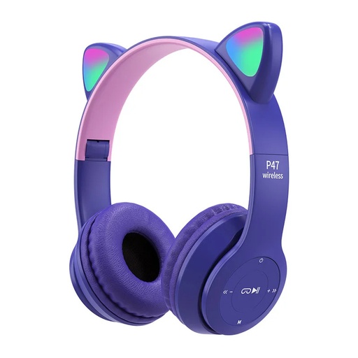 [P47M-000] Audifonos Inalambricos Bluetooth P47M Cute Oreja de Gato