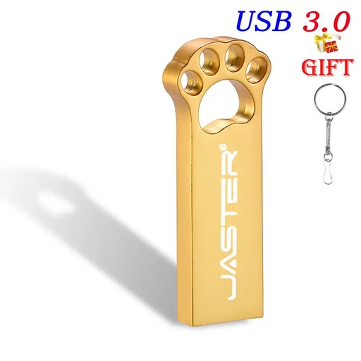 [JSTR-00018] (USB Oro 3.0 16GB) USB 3.0 Metalico Patita de gato, 16 GB