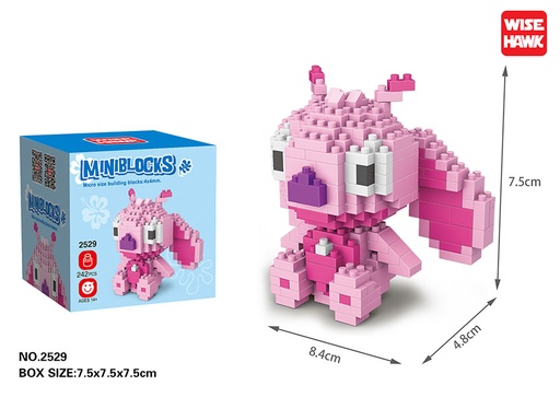 [LNO-02529] (Stitch Rosa Abajo (Angel)) Micro bloques estilo lego de Lilo y Stitch,Disney