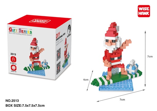 [LNO-02513] (Santa Surf) Micro bloques estilo lego de Navidad