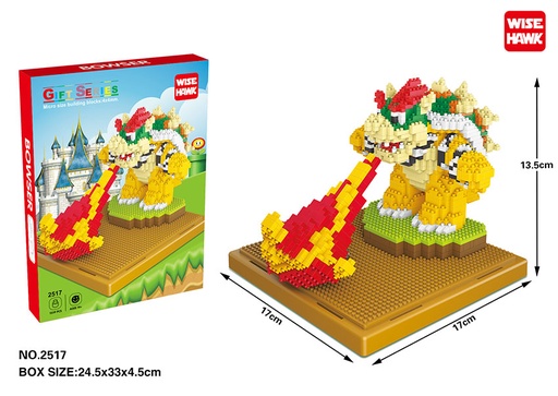 [LNO-02517] (Bowser Grande) Micro bloques estilo lego de Nintendo