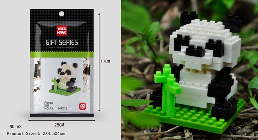 [LNO-000A3] (Panda) Micro bloques estilo lego de Animal