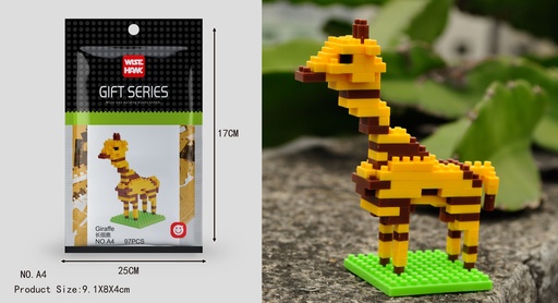 [LNO-000A4] (Jirafa) Micro bloques estilo lego de Animal