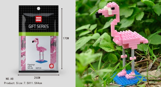 [LNO-000A8] (Flamenco) Micro bloques estilo lego de Animal