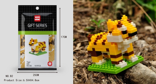 [LNO-000B2] (Tigre) Micro bloques estilo lego de Animal