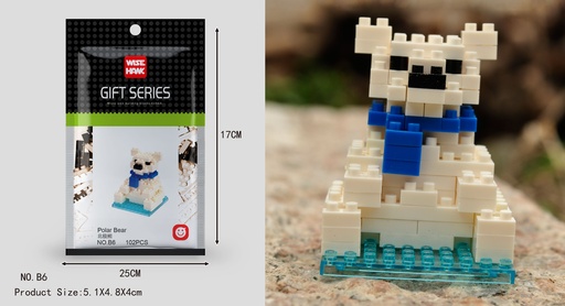 [LNO-000B6] (Oso polar) Micro bloques estilo lego de Animal