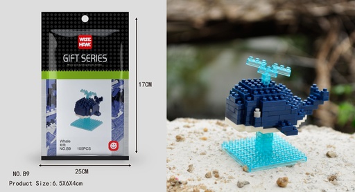 [LNO-000B9] (Ballena) Micro bloques estilo lego de Animal