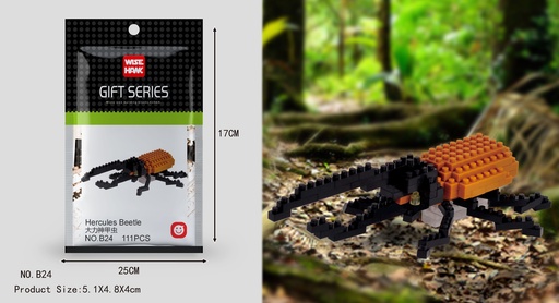 [LNO-00B24] (Escarabajo Hércules) Micro bloques estilo lego de Animal