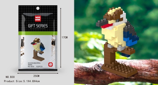 [LNO-00B30] (Kookaburra) Micro bloques estilo lego de Animal