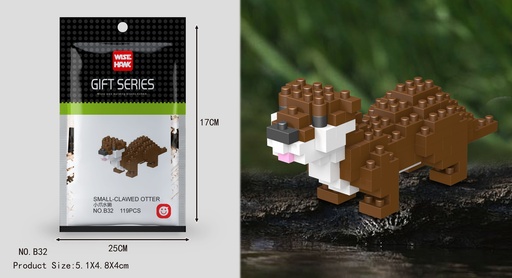 [LNO-00B32] (Nutria de garras pequeñas) Micro bloques estilo lego de Animal