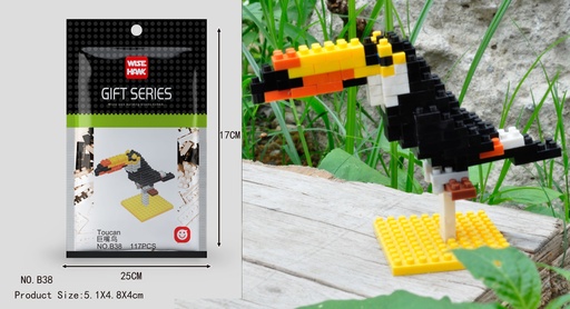 [LNO-00B38] (Tucán) Micro bloques estilo lego de Animal