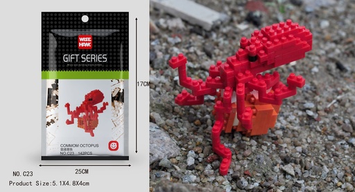 [LNO-00C23] (Pulpo común) Micro bloques estilo lego de Animal