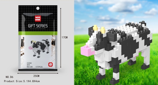 [LNO-000D6] (Vaca) Micro bloques estilo lego de Animal