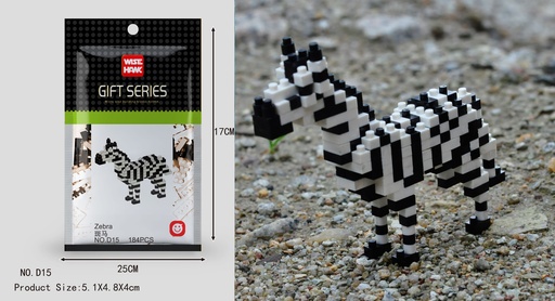 [LNO-00D15] (Cebra) Micro bloques estilo lego de Animal