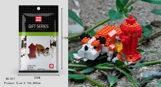 [LNO-00D17] (Perro logo (perro)) Micro bloques estilo lego de Animal